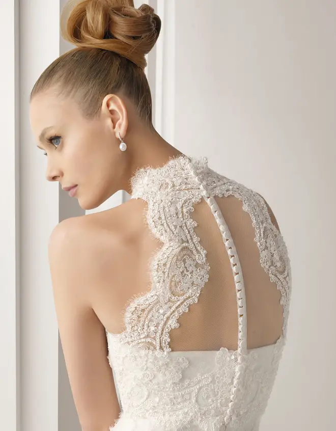 wedding dress with lace back