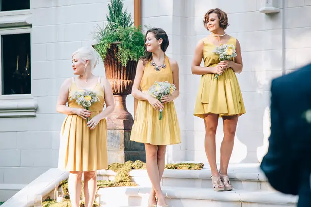 Yellow bridemaid dresses - Sowing Clover Photography