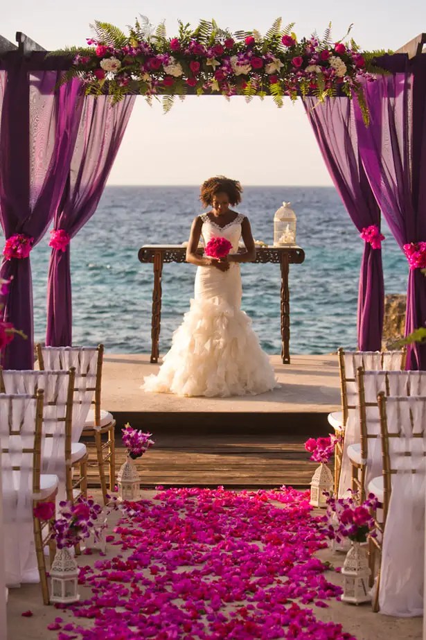 Purple Beach Wedding Dress