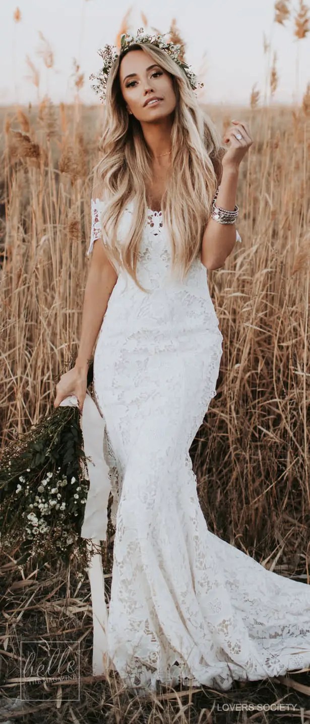 Country style shop lace wedding dresses