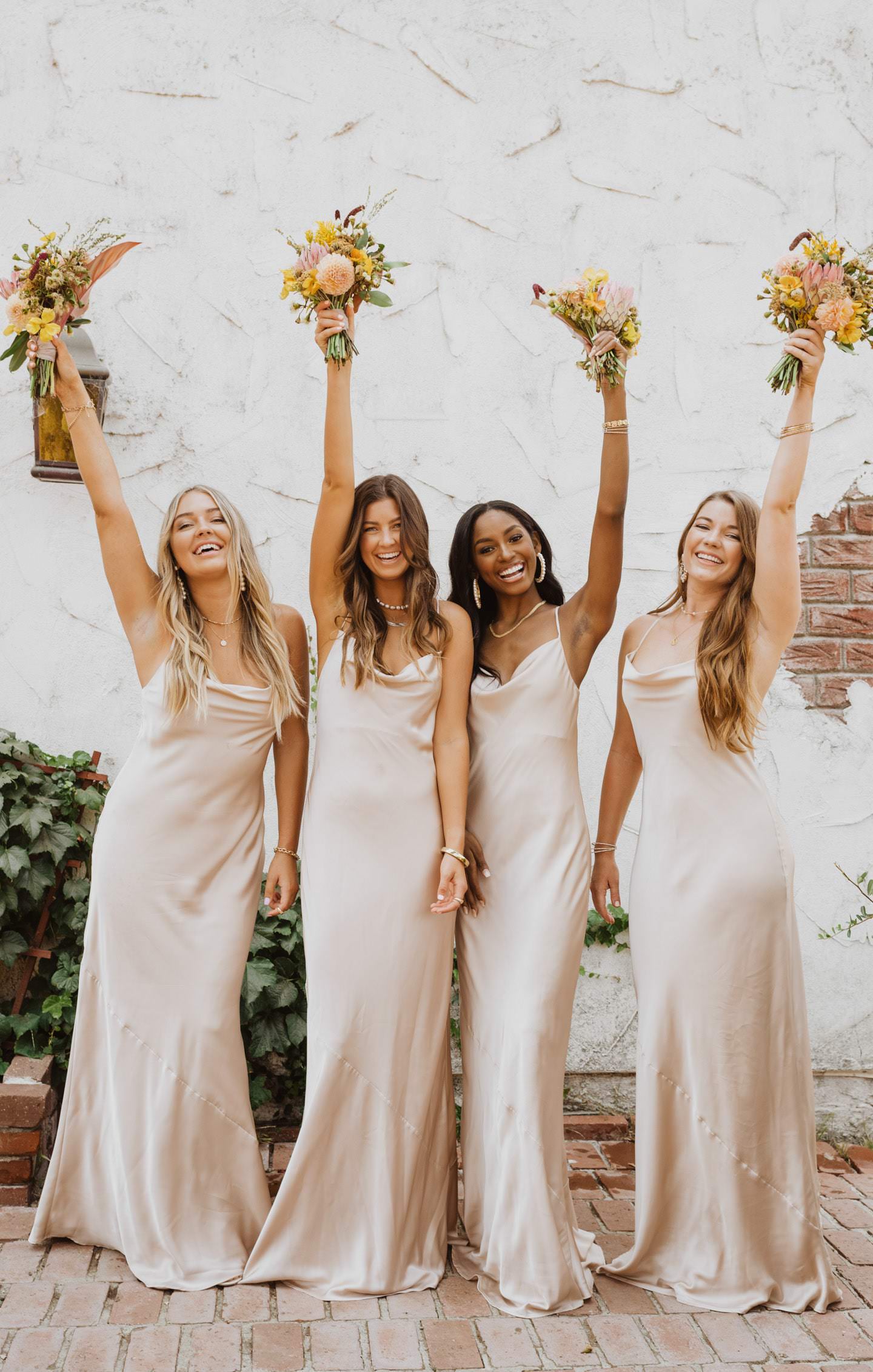 Silk Champagne Bridesmaid Dresses