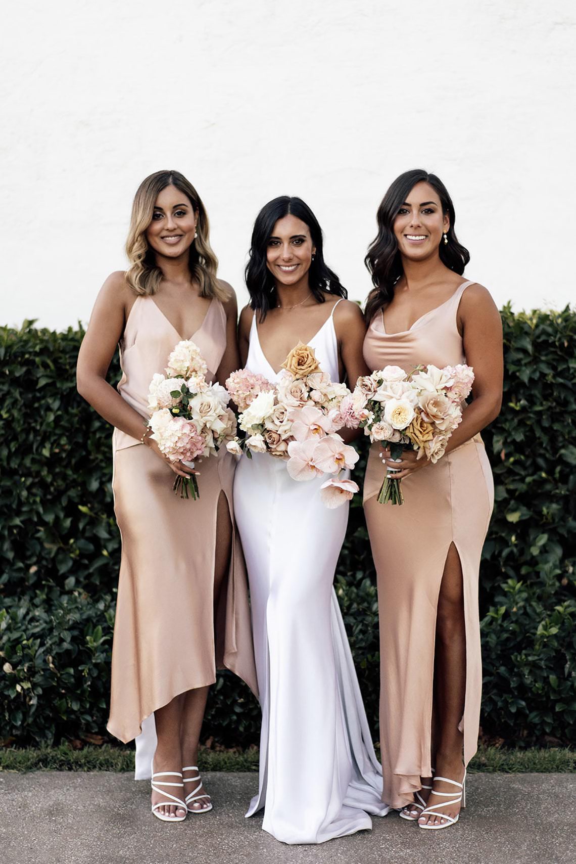 Short Champagne Colored Bridesmaid Dresses