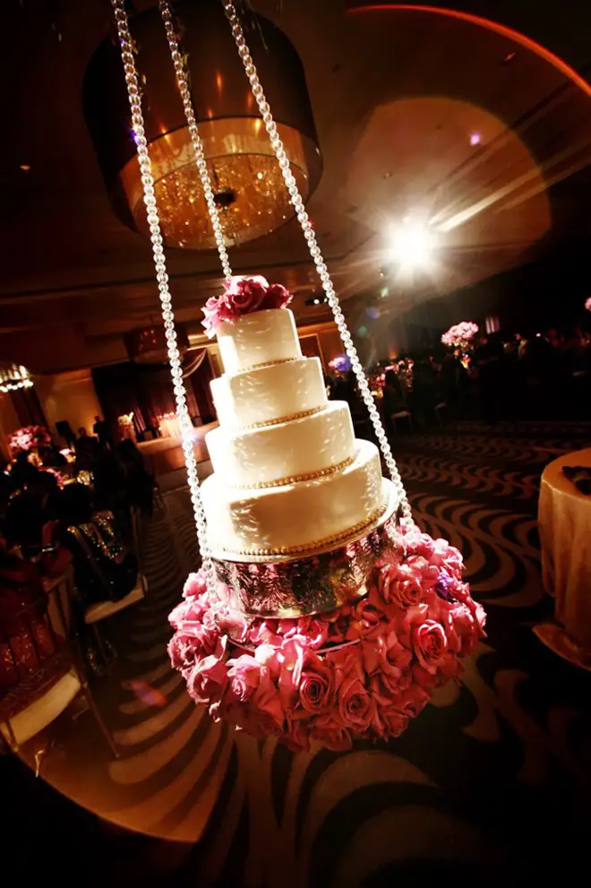 Fabulous Wedding Cake Table Ideas Using Flowers - Belle The Magazine