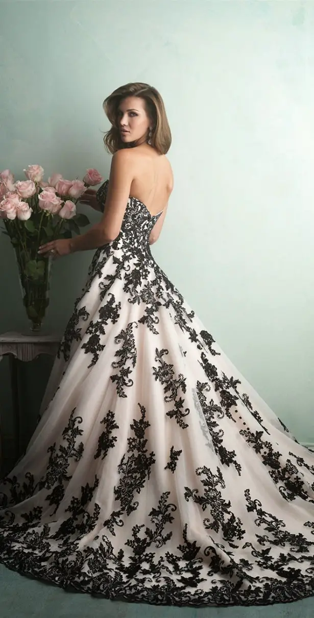 Black Wedding Dress with Lace