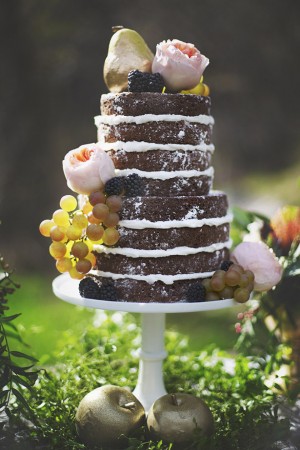 Naked wedding cake - Cassandra Farley Photography