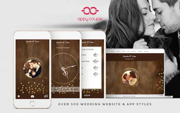 Wedding website by Appy Couple Forrest Glamour