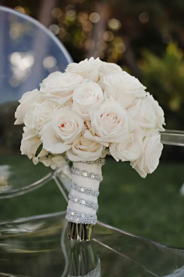 White Roses Wedding Bouquet 