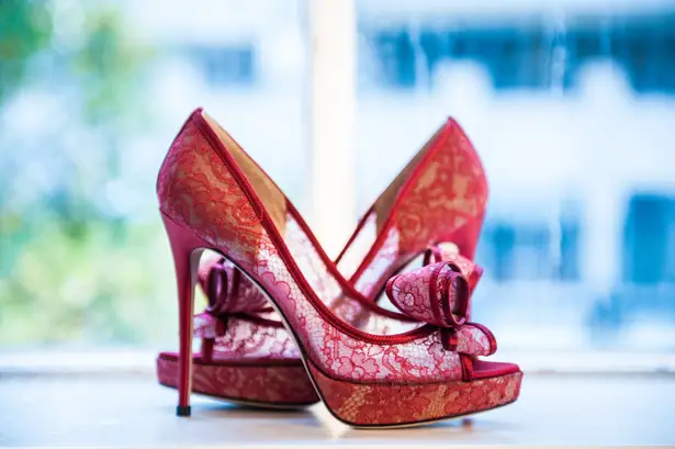 Red Lace Wedding Shoes - Valentino