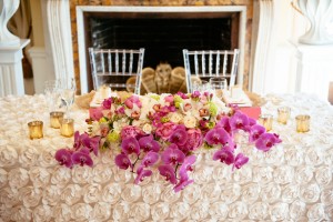 Head table wedding flowers - Will Pursell Photography