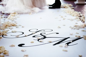 Monogramed wedding aisle and petals - Will Pursell Photography