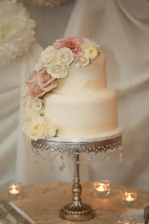 Wedding Cake with cascading Roses