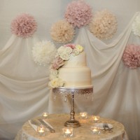 Wedding Cake with cascading Roses