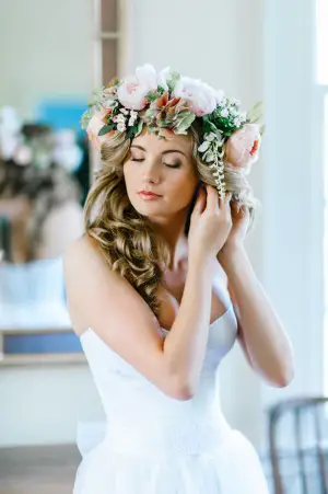 Bride on Floral Crown ~ Pasha Belman Photography
