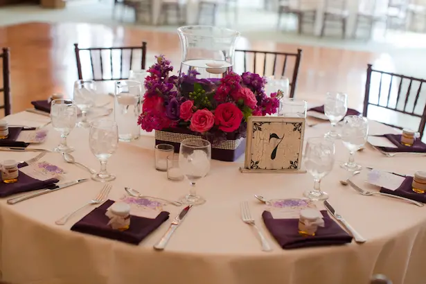Purple Wedding Table Decor ~ Blackbird Photography LLC