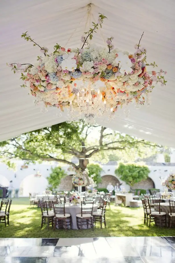 ceiling flowers wedding