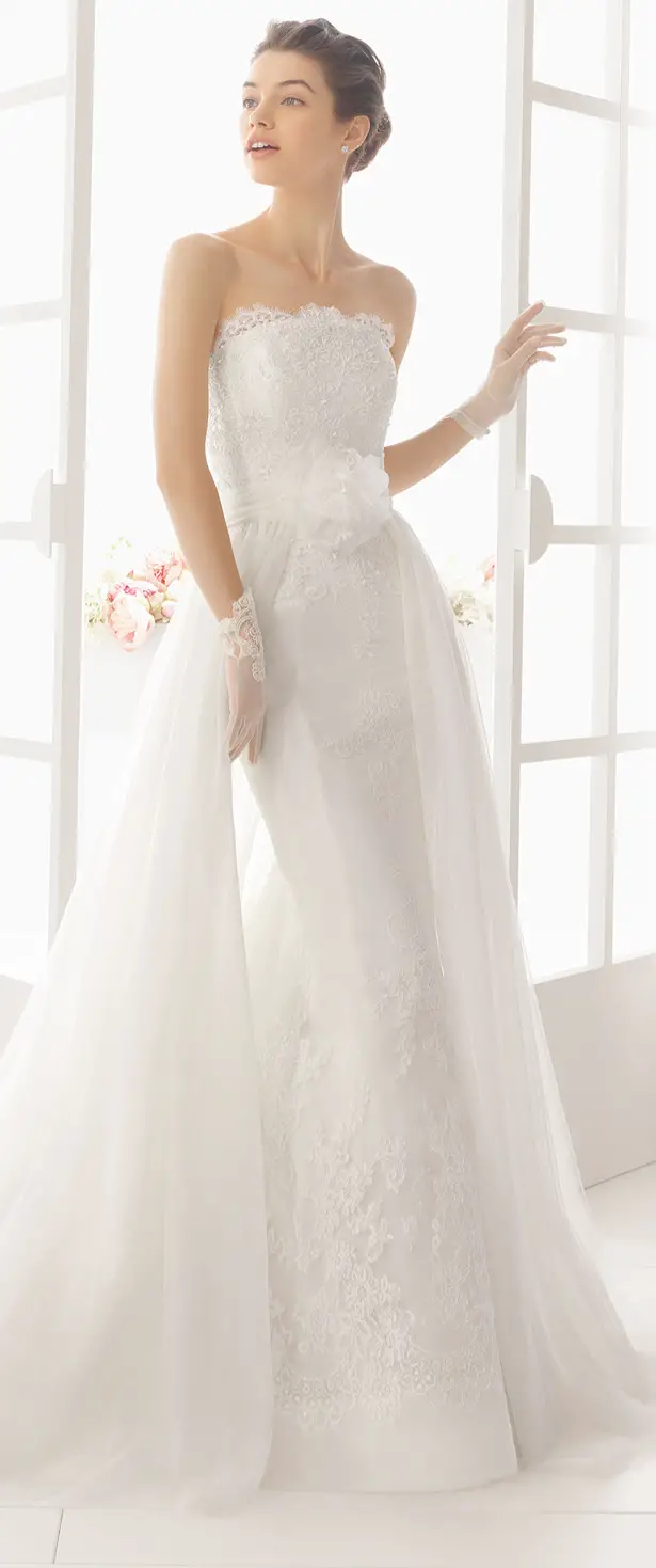 two piece wedding dress with detachable skirt