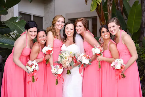 Coral Bridesmaid;s Dresses - Stephanie Rose Events and Heather Elise Photography