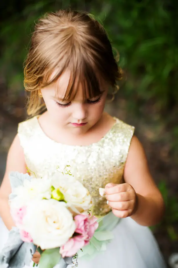 Flower Girl - Mint and Gold Sequins #Wedding - Caroline Ross Photography