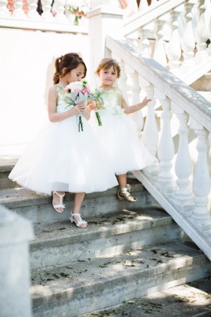 Flower Girls - Mint and Gold Sequins #Wedding - Caroline Ross Photography