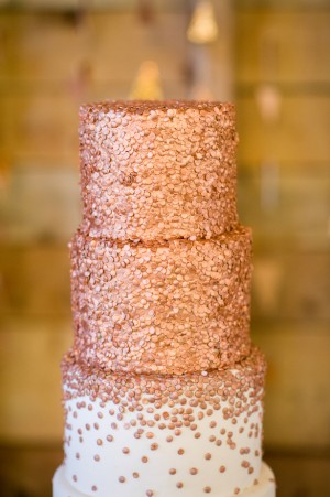 Metallic Wedding Cake - Rachel Peters Photography