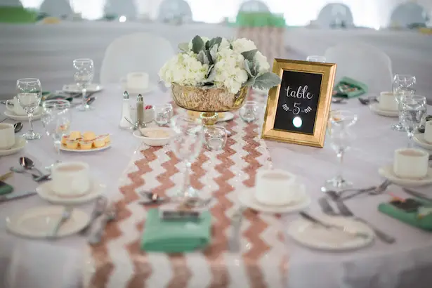 Mint and Gold Sequins #Wedding Tablescape - Caroline Ross Photography