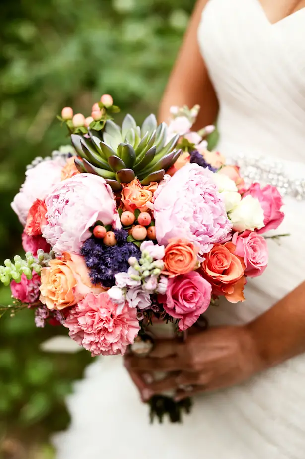 colorful Wedding Bouquet - Kate Wenzel Photography