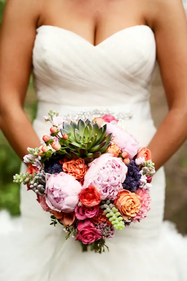 Colorful Wedding Bouquet - Kate Wenzel Photography