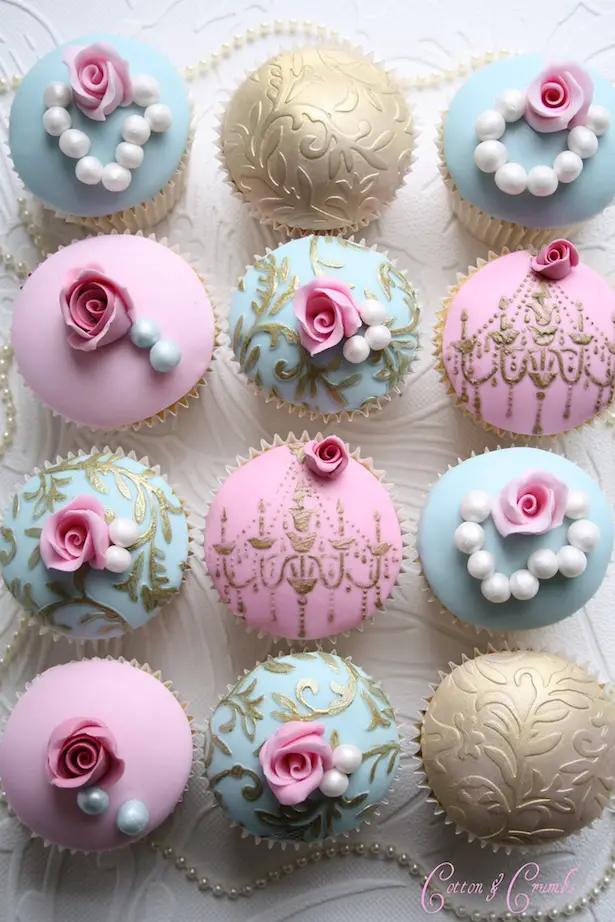 Wedding Cupcakes with Sugar Flowers