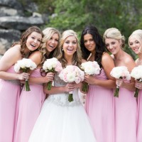 Pink bridesmaid dresses - Jeramie Lu Photography
