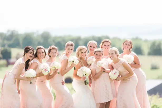 powder pink bridesmaid dresses