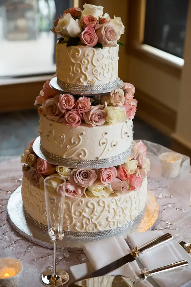 Wedding floral cake - Jeramie Lu Photography