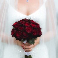 Red roses wedding bouquet - Dan and Melissa