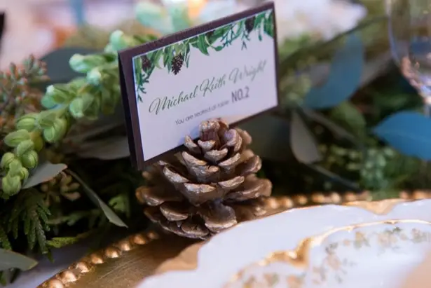Winter Wedding place card - LLC Heather Mayer Photography