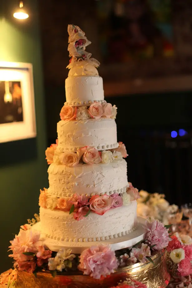 Floral wedding cake - Benfield Photography