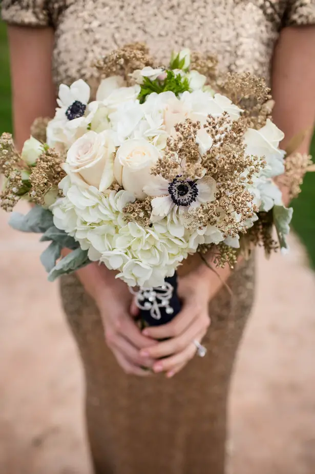 Gold wedding bouquet - Stacy Anderson Photography