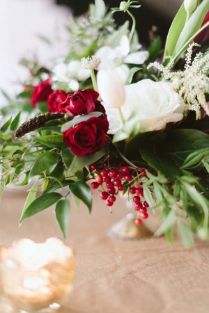Wedding floral centerpiece -Blue Bend Photography