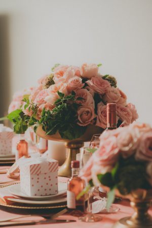Pink Roses Wedding Centerpiece- Cristina Navarro Photography