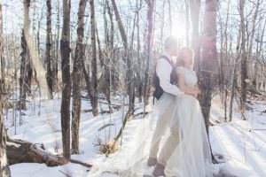 Beautiful wedding picture in the woods - Mathew Irving Photography