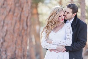 Romantic wedding picture in the woods - Mathew Irving Photography