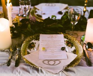 Vintage Wedding Place setting - Sage to Sea Film Photography
