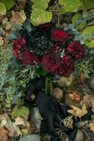 Black and red floral bouquet - Sweet Blooms Photography