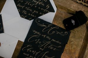 Black wedding invitations - Sweet Blooms Photography