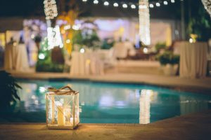 Poolside Wedding decor - Kane and Social