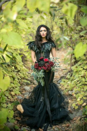 Black Wedding Dress - Sweet Blooms Photography