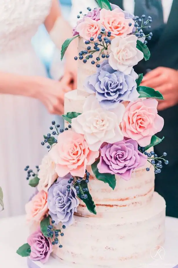 Romantic Floral Wedding Cake - via Caramel Wedding