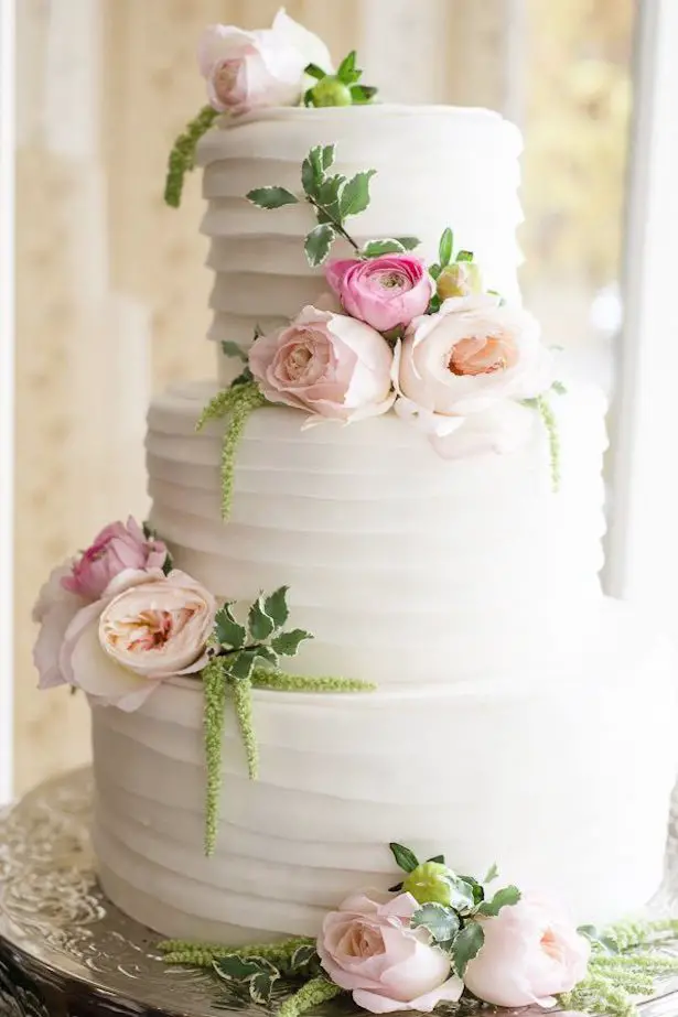 Romantic Floral Wedding Cake - Lori Kennedy Photography