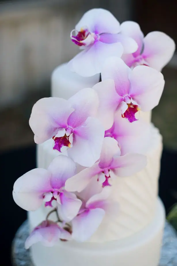 Orchid wedding cake - Jenna Leigh Wedding Photography