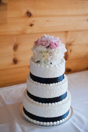 Navy and pink wedding cake - Skyryder Photography, LLC