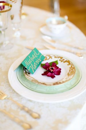 Elegant wedding plates - Sarah Goodwin Photography