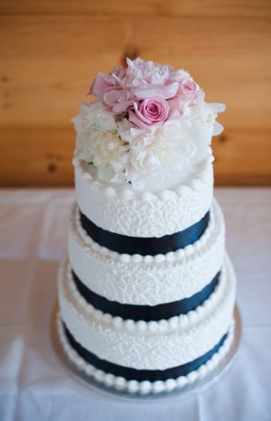 Pink floral wedding cake - Skyryder Photography, LLC